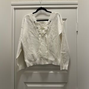 One Grey Day- Sydney Tie Pullover- White